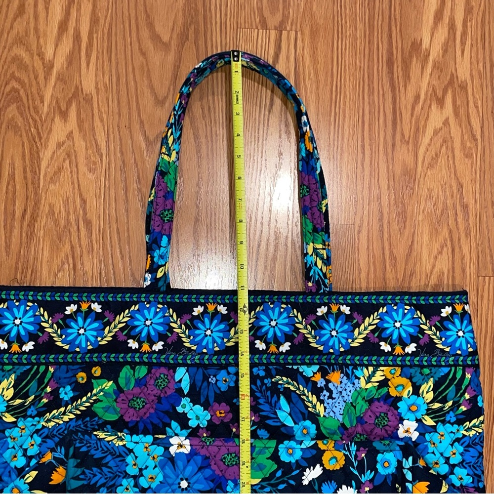 Large Vera Bradley Blue Colorful Floral Paisley Tote Bag - Picture 12 of 12